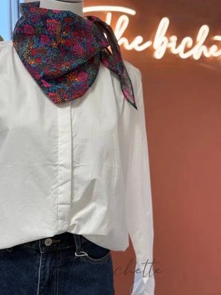 Foulard triangle • Fleuri Marine