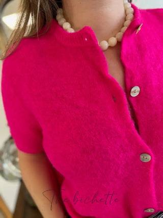 Gilet manches courtes Gabriel • Fuschia TU