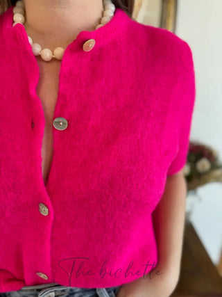 Gilet manches courtes Gabriel • Fuschia TU