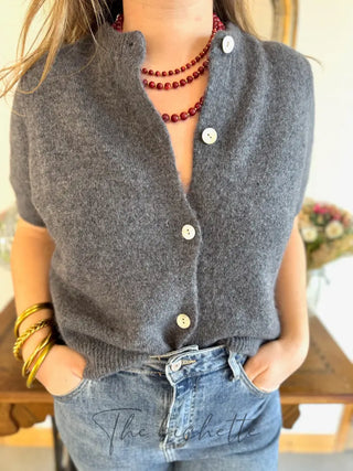 Gilet manches courtes Gabriel • Gris foncé TU