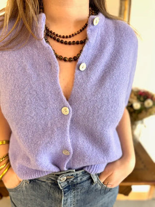 Gilet manches courtes Gabriel • Lilas TU