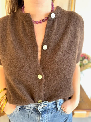 Gilet manches courtes Gabriel • Marron TU