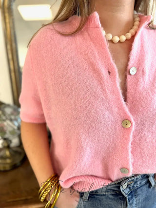 Gilet manches courtes Gabriel • Rose Bonbon TU