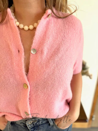 Gilet manches courtes Gabriel • Rose Bonbon TU