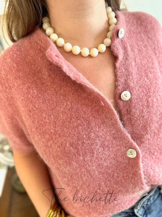 Gilet manches courtes Gabriel • Rose Poudré TU