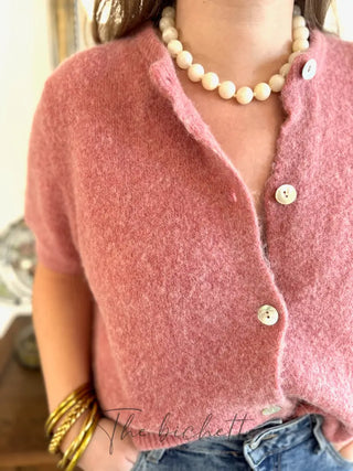 Gilet manches courtes Gabriel • Rose Poudré TU