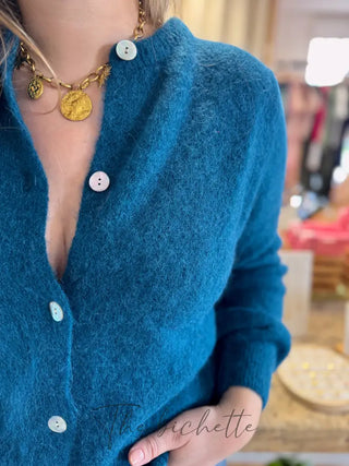 Gilet Mathilde • Bleu Pavone TU