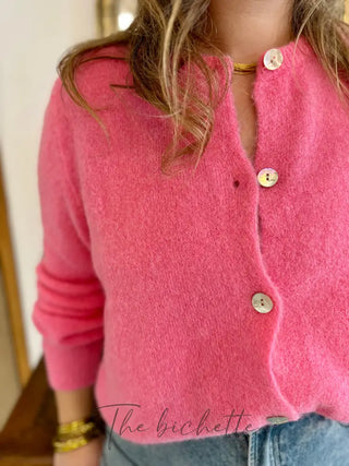 Gilet Mathilde • Rose bonbon TU