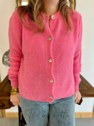 Gilet Mathilde • Rose bonbon TU