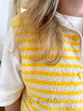 Gilet s/manche rayé Léo • Jaune