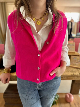 Gilet s/ manche Valentine • Fuschia TU