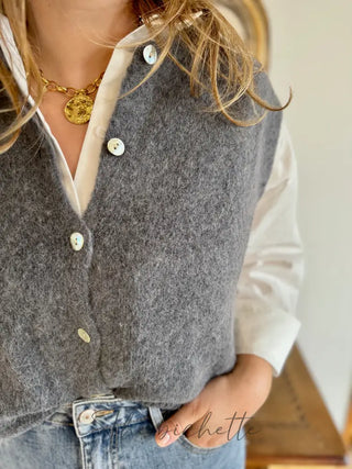 Gilet s/ manche Valentine • Gris foncé TU