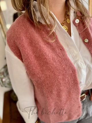 Gilet s/ manche Valentine • Rose poudré TU