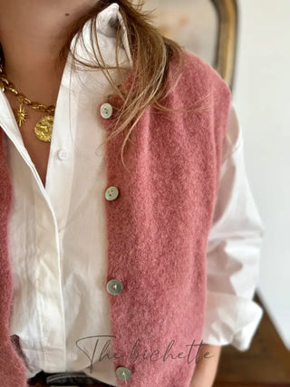 Gilet s/ manche Valentine • Rose poudré TU