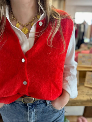 Gilet s/ manche Valentine • Rouge TU