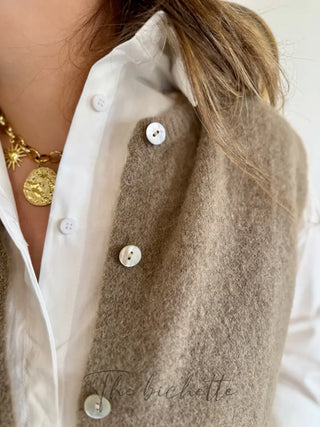 Gilet s/ manche Valentine • Beige foncé TU
