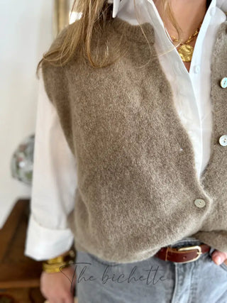Gilet s/ manche Valentine • Beige foncé TU