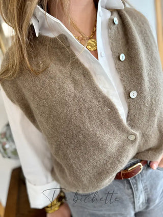 Gilet s/ manche Valentine • Beige foncé TU