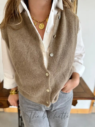 Gilet s/ manche Valentine • Beige foncé TU