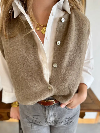 Gilet s/ manche Valentine • Beige foncé TU