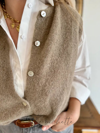 Gilet s/ manche Valentine • Beige foncé TU