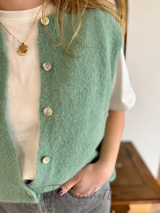 Gilet s/ manche Valentine • Vert d’eau TU