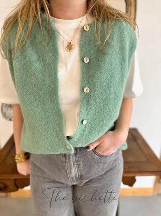 Gilet s/ manche Valentine • Vert d’eau TU