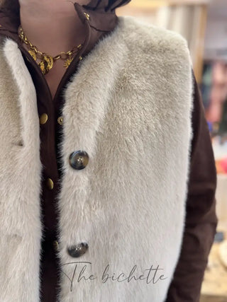 Gilet s/manches Gabriel • Ecru