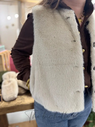 Gilet s/manches Gabriel • Ecru