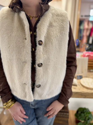 Gilet s/manches Gabriel • Ecru