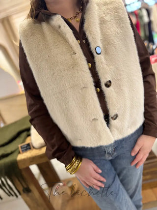 Gilet s/manches Gabriel • Ecru