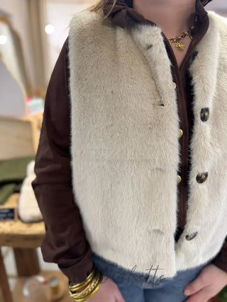 Gilet s/manches Gabriel • Ecru