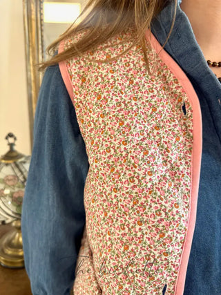 Gilet s/manches Inès • Rose