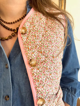 Gilet s/manches Inès • Rose