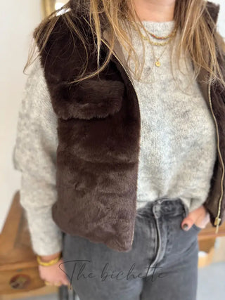 Gilet s/manches Norah • Marron TU