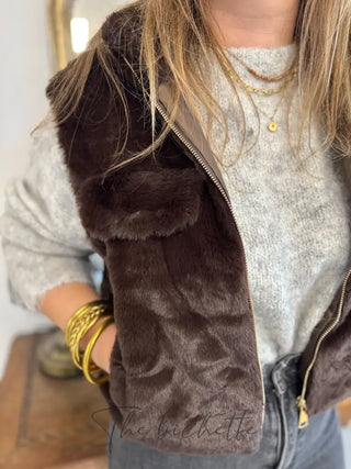 Gilet s/manches Norah • Marron TU