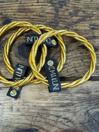 Jonc bouddhiste Torsade fine Or