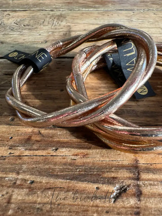 Jonc bouddhiste Torsade Mantra Jonc Or rosé