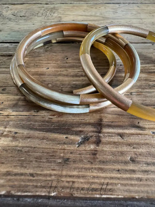 Jonc en corne Triple lignes Jonc Or rosé