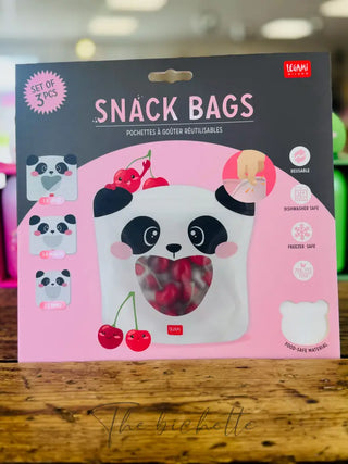 Lot de 3 sacs à collation • Panda