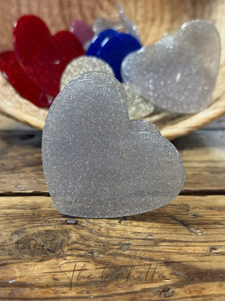 Pince à cheveux • Coeur pailleté • Argenté