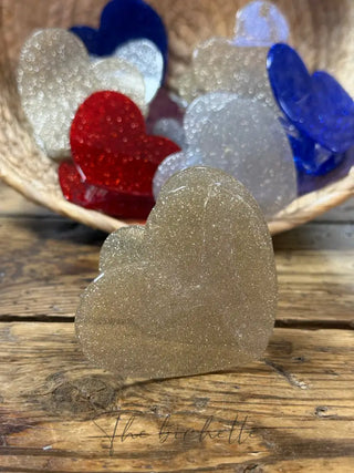 Pince à cheveux • Coeur pailleté • Doré