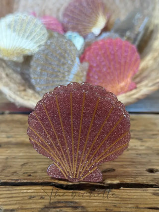 Pince à cheveux • Coquillage pailleté • Lilas