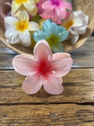 Pince à cheveux • Fleur de Tiaré 🌸 • Rose pâle