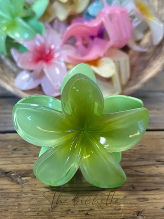 Pince à cheveux • Fleur de Tiaré 🌸 • Vert