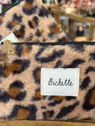 Pochette ’Bichette’ • Léopard en fausse fourrure foncé 🐆