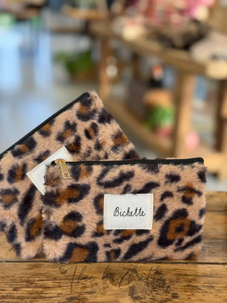 Pochette ’Bichette’ • Léopard en fausse fourrure foncé 🐆