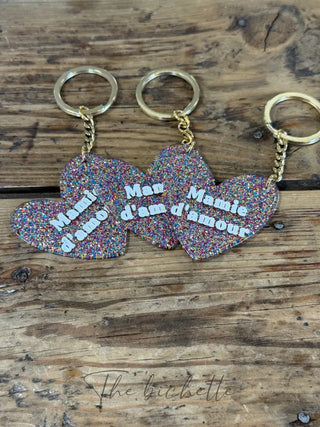 ✨ Porte-clés ’Mamie d’amour’ pailleté ✨
