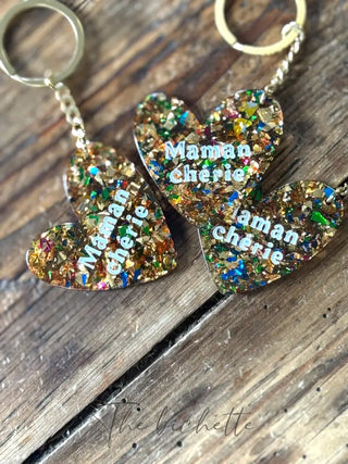 ✨ Porte clés paillettes Maman Chérie ✨