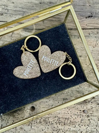 ✨ Porte-clés paillettes Poulette ✨